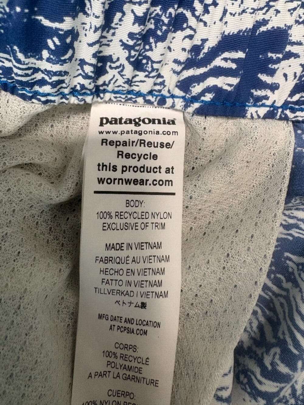 Patagonia Womens Blue and White Drawstring Shorts Medium Pockets - Picture 5 of 5